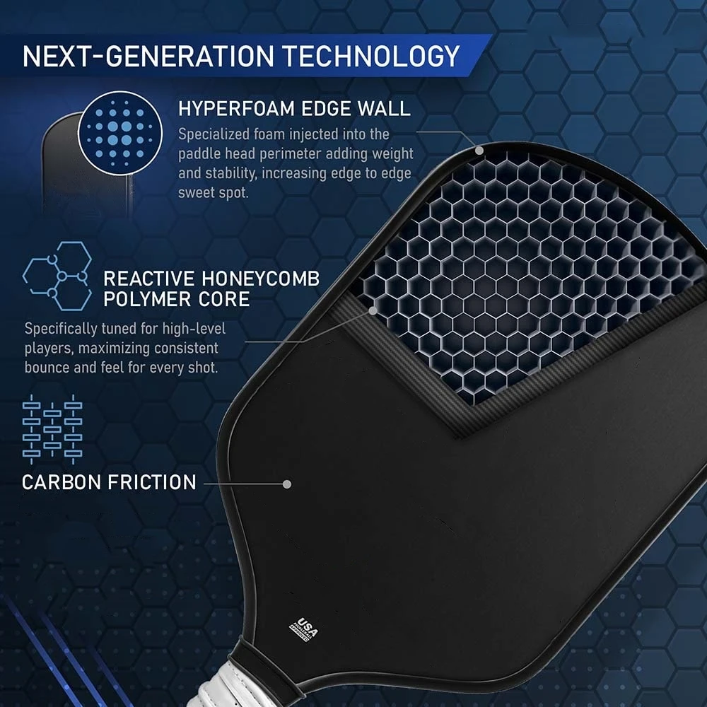 Custom Thermoformed T700 raw carbon fiber pickleball paddle