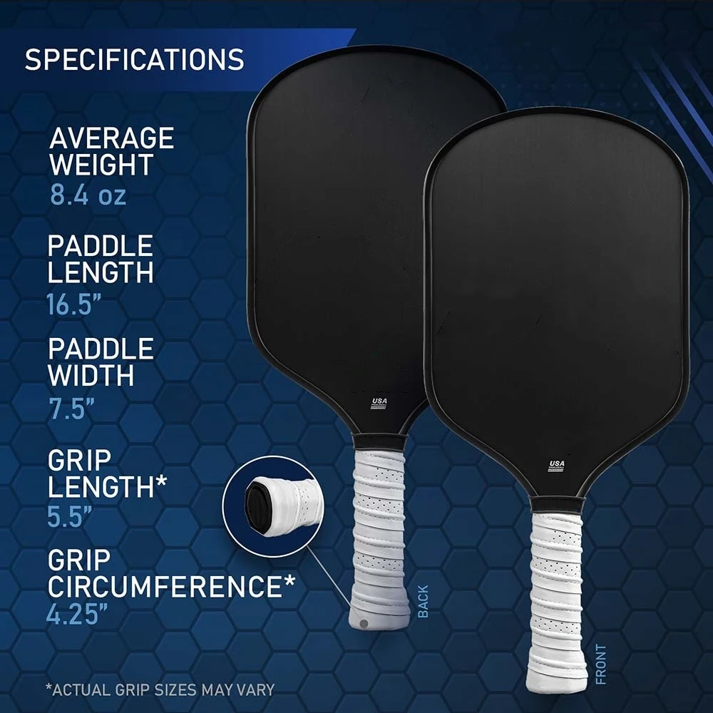 Custom Thermoformed T700 raw carbon fiber pickleball paddle